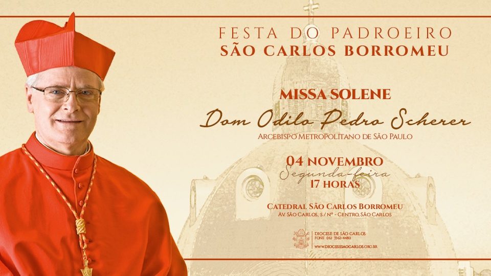 Missa dedicada a São Carlos Borromeu será presidida pelo Cardeal Dom Odilo Pedro Scherer