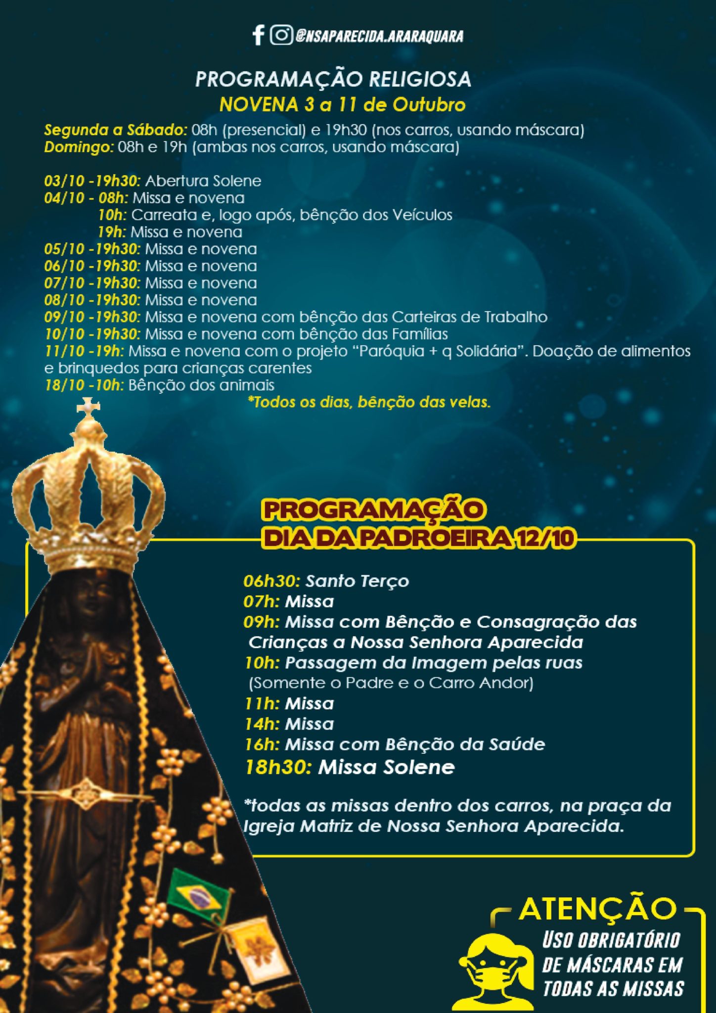 Confira A Programação Das Paróquias Da Diocese Dedicadas A Nossa