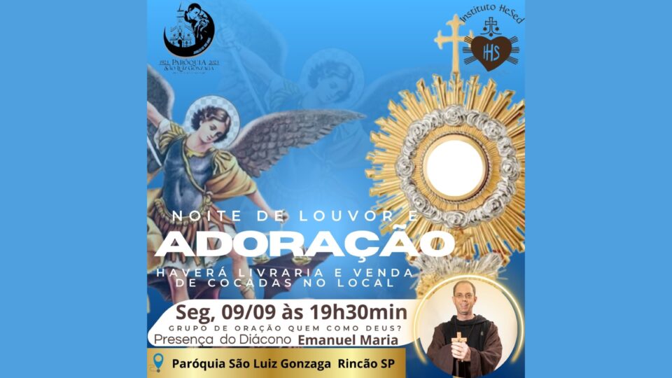 Rincão terá noite de adoração e louvor com diácono Emanuel Maria