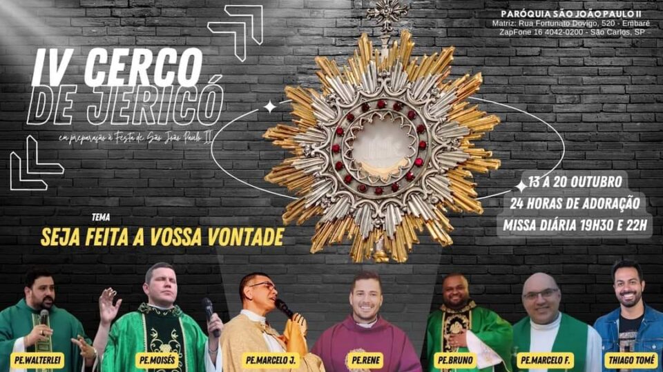 Festa de São João Paulo II tem quermesse e Cerco de Jericó em São Carlos